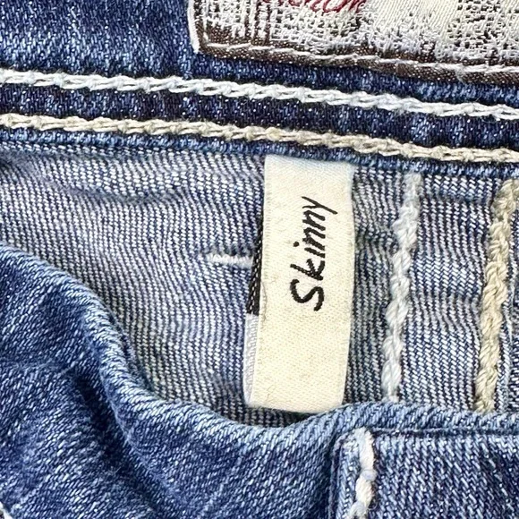 Buckle BKE Jeans Womens 34S Short Blue Fade Y2K Payton Skinny Midrise Whiskers - Picture 5 of 12